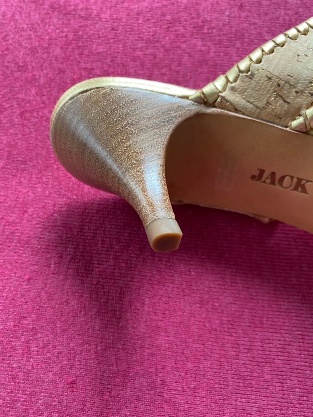 Jack Rogers Gold Cork Heel Sandals Size 8 - Picture 13 of 14